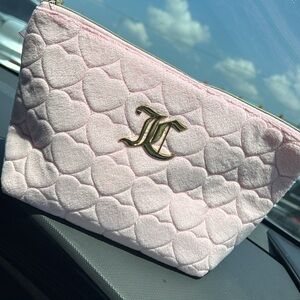 Juicy Couture Pink Heart Quilted Cosmetic Bag